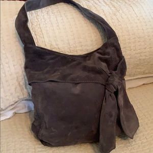 Gray Suede Large Kooba Hobo with Bow Detail